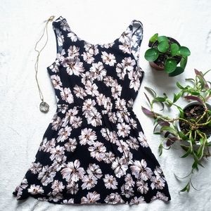 Floral Minidress with Open Back